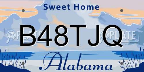 B48TJQ Alabama License Plate
