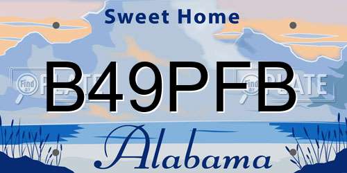B49PFB Alabama License Plate