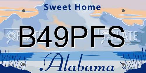 B49PFS Alabama License Plate