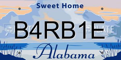 B4RB1E Alabama License Plate