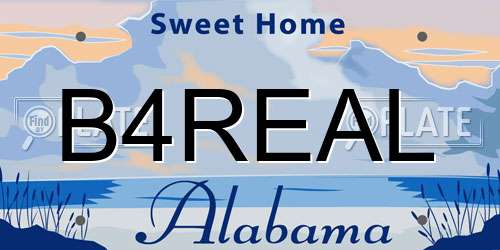 B4REAL Alabama License Plate