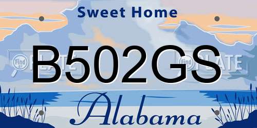 B502GS Alabama License Plate