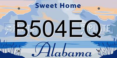 B504EQ Alabama License Plate