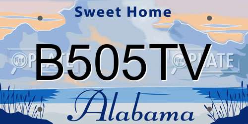 B505TV Alabama License Plate
