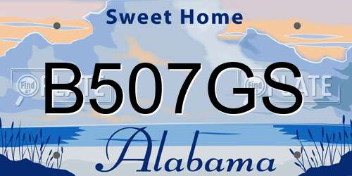 B507GS Alabama License Plate