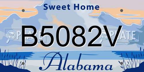 B5082V Alabama License Plate