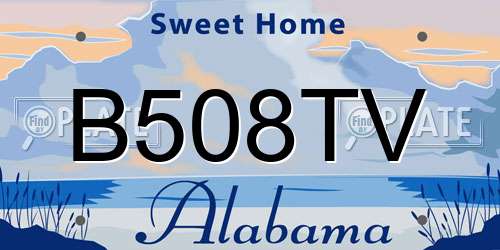 B508TV Alabama License Plate