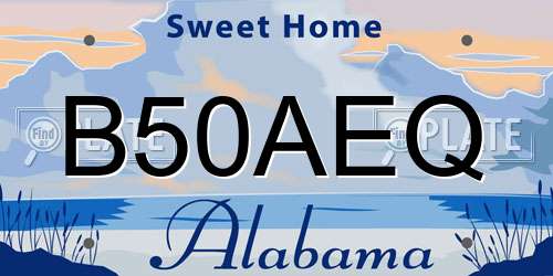 B50AEQ Alabama License Plate