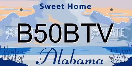 B50BTV Alabama License Plate