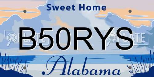 B50RYS Alabama License Plate