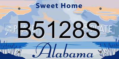 B5128S Alabama License Plate