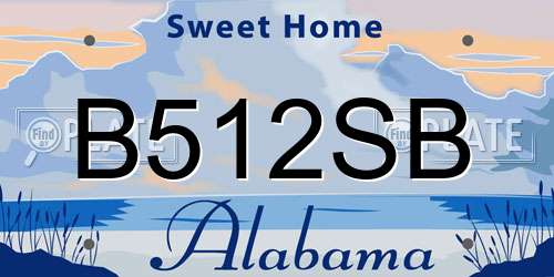B512SB Alabama License Plate