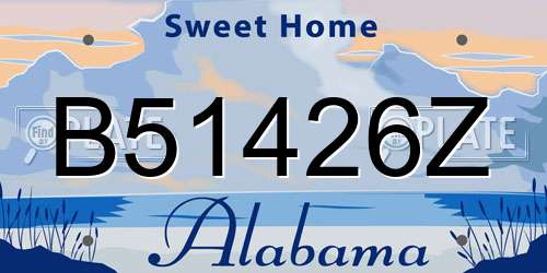 B51426Z Alabama License Plate