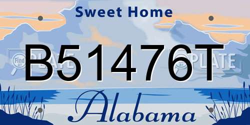 B51476T Alabama License Plate