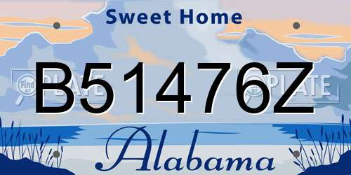 B51476Z Alabama License Plate