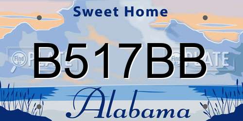 B517BB Alabama License Plate