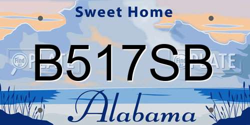 B517SB Alabama License Plate