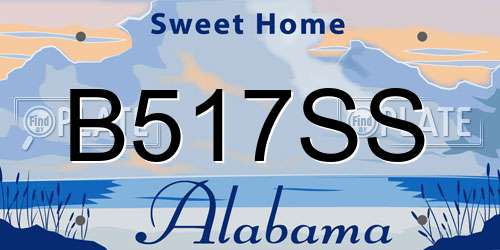 B517SS Alabama License Plate