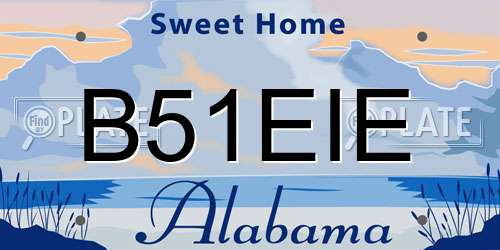 B51EIE Alabama License Plate