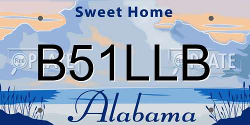 B51LLB Alabama License Plate