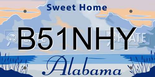 B51NHY Alabama License Plate