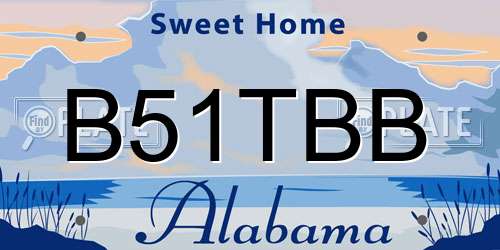 B51TBB Alabama License Plate