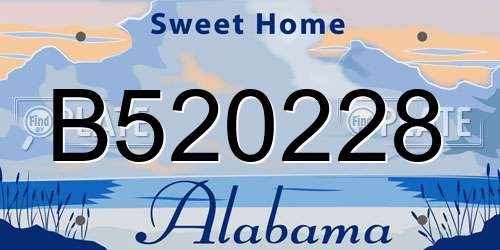 B520228 Alabama License Plate
