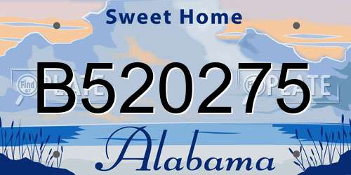B520275 Alabama License Plate
