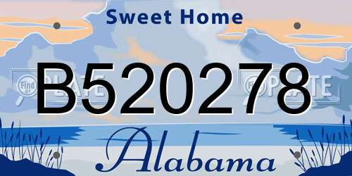 B520278 Alabama License Plate