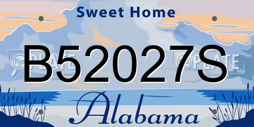 B52027S Alabama License Plate