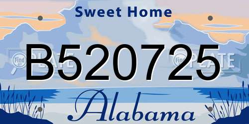 B520725 Alabama License Plate