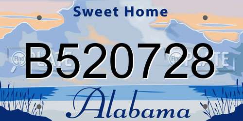 B520728 Alabama License Plate