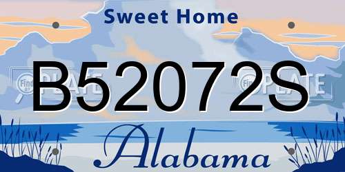 B52072S Alabama License Plate