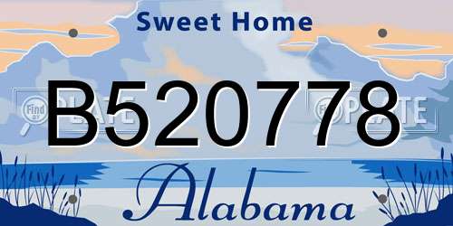 B520778 Alabama License Plate