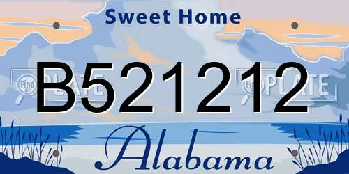 B521212 Alabama License Plate