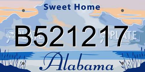 B521217 Alabama License Plate