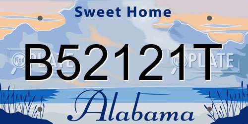 B52121T Alabama License Plate
