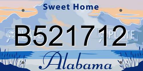 B521712 Alabama License Plate