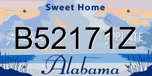 B52171Z Alabama License Plate