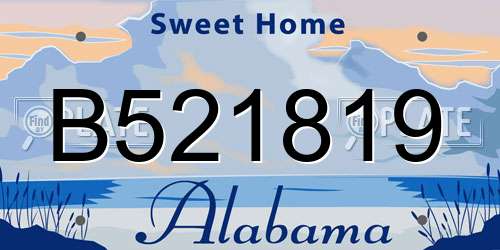 B521819 Alabama License Plate