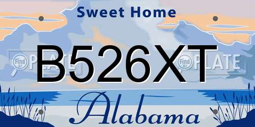B526XT Alabama License Plate
