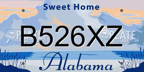 B526XZ Alabama License Plate