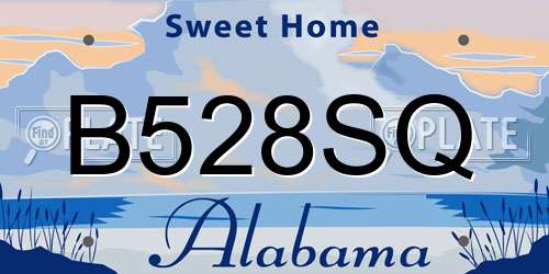 B528SQ Alabama License Plate