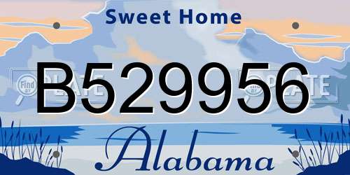 B529956 Alabama License Plate