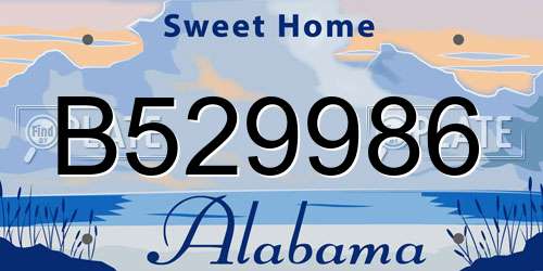 B529986 Alabama License Plate