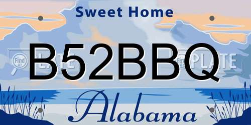 B52BBQ Alabama License Plate