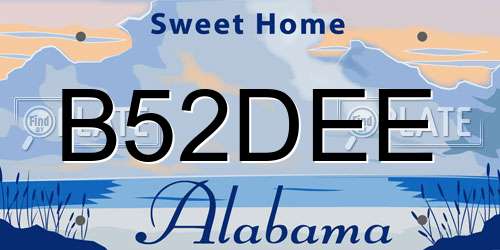 B52DEE Alabama License Plate