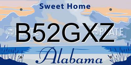 B52GXZ Alabama License Plate