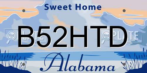 B52HTD Alabama License Plate