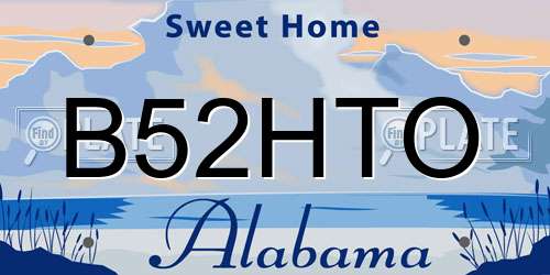 B52HTO Alabama License Plate